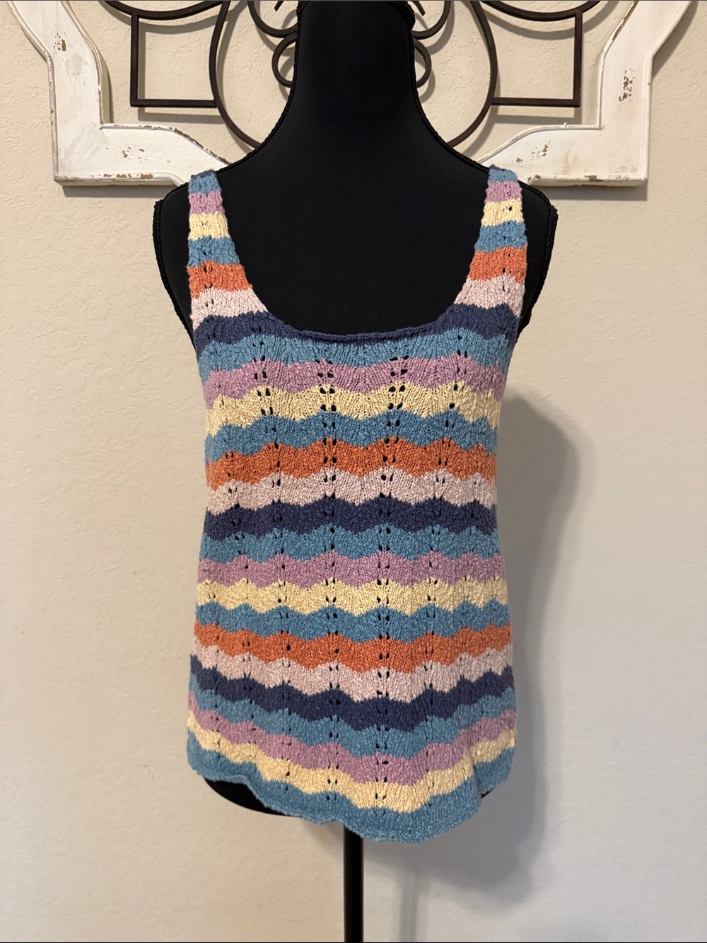 aerie Multicolor Wavy Stripe Knit Tank